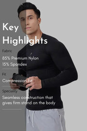 Power Seamless Fullsleeves T-shirt Black by Fuaark Nz