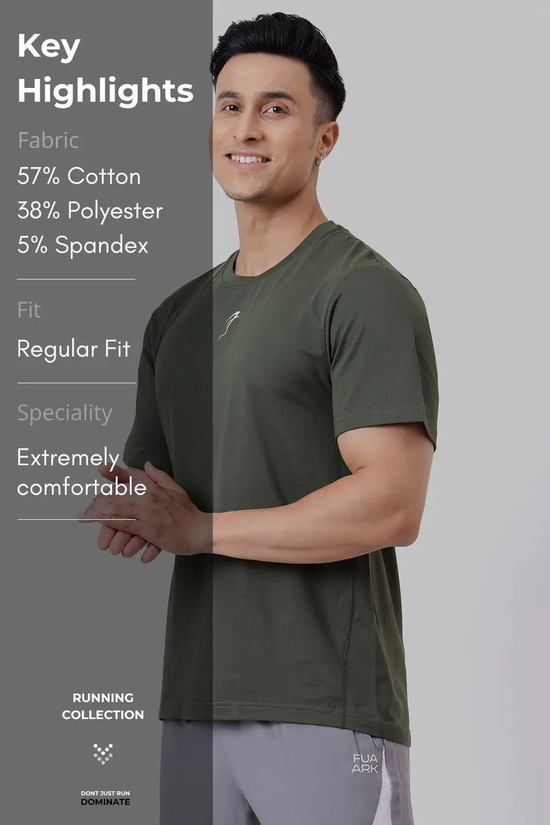 Pulse Running T-shirt Olive by Fuaark Nz