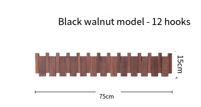 Simplicity Piano Key Wall Coat Rack Three Hook Wood Decor by Action Outdoors Limited