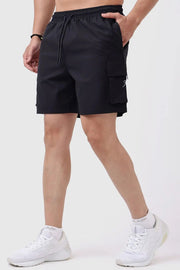 Delta Cargo Shorts Black by Fuaark Nz