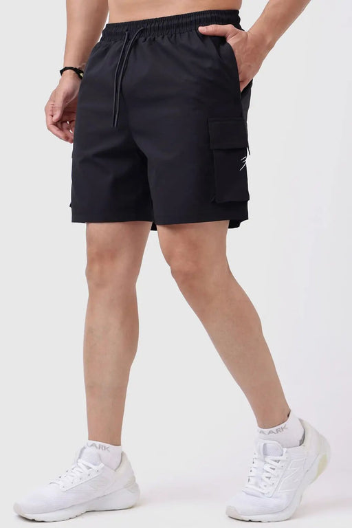 Delta Cargo Shorts Black by Fuaark Nz