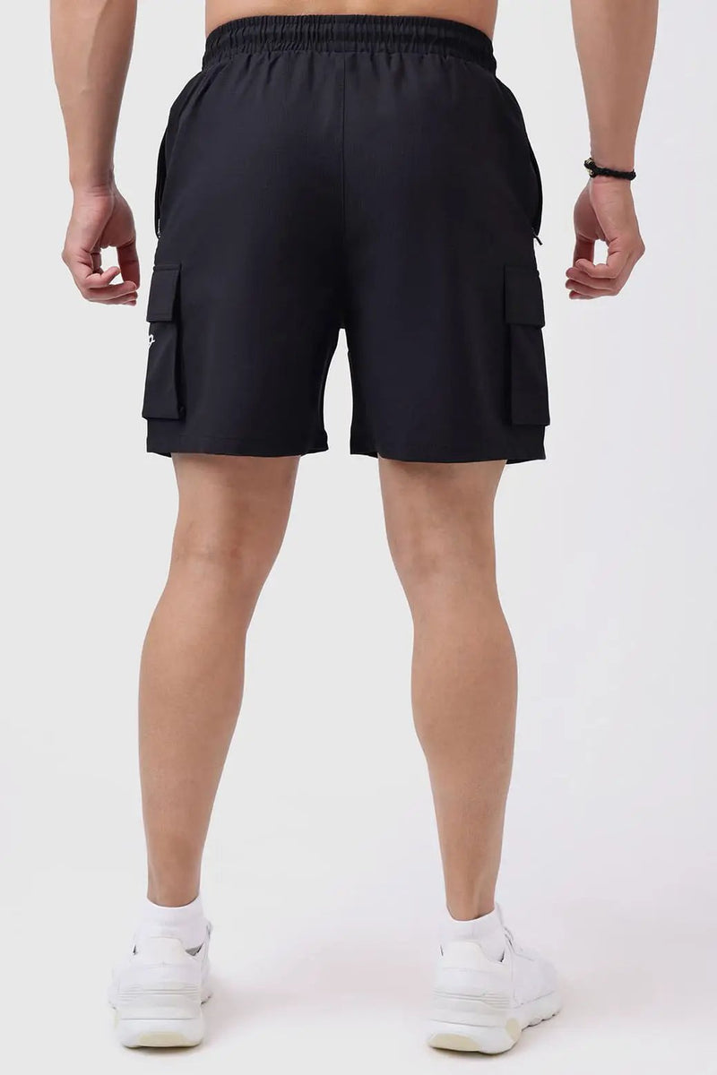 Delta Cargo Shorts Black by Fuaark Nz