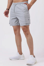 Delta Cargo Shorts Light Grey by Fuaark Nz