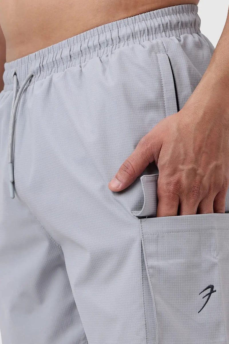 Delta Cargo Shorts Light Grey by Fuaark Nz