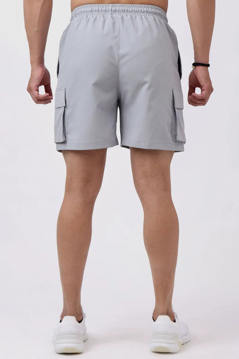 Delta Cargo Shorts Light Grey by Fuaark Nz