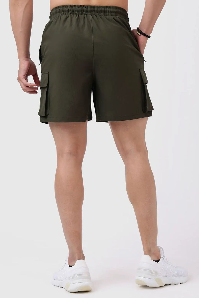 Delta Cargo Shorts Army Green by Fuaark Nz
