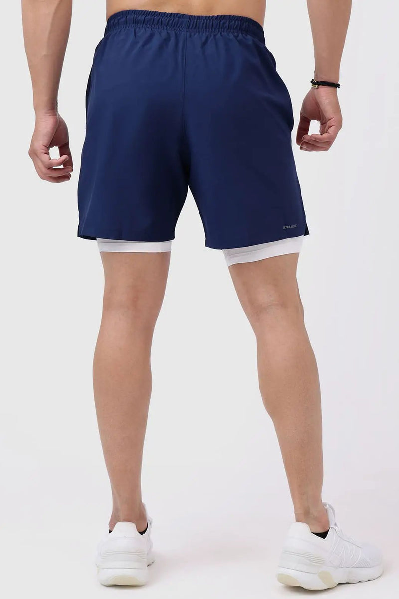 2 in 1 Compression Shorts Navy by Fuaark Nz