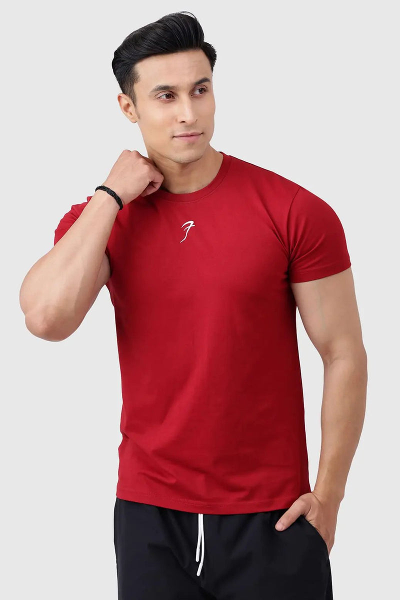 Pulse T-shirt Deep Red by Fuaark Nz