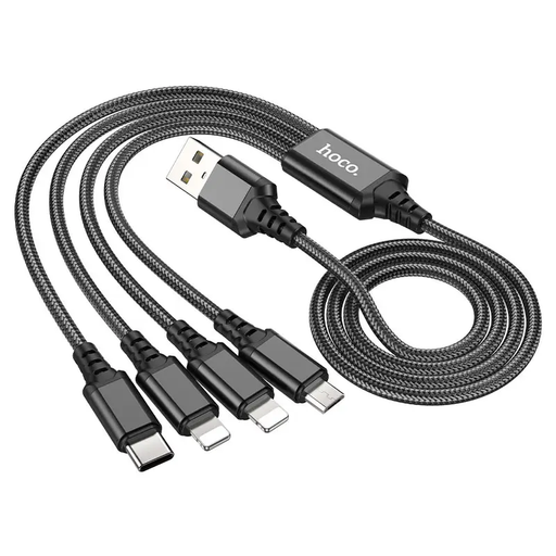 HOCO 4in1 Cable (iP+iP+Type-C+Micro) 1M by salelink.co.nz