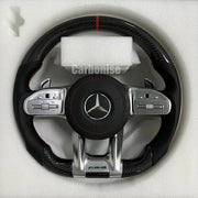 Mercedes-Benz Steering Wheel (Carbon Fiber+Perforated Leather) #25 by CARBONISE