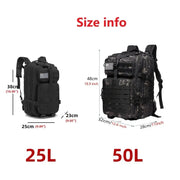 25L/50L Waterproof Tactical Outdoor Backpack by Habicare