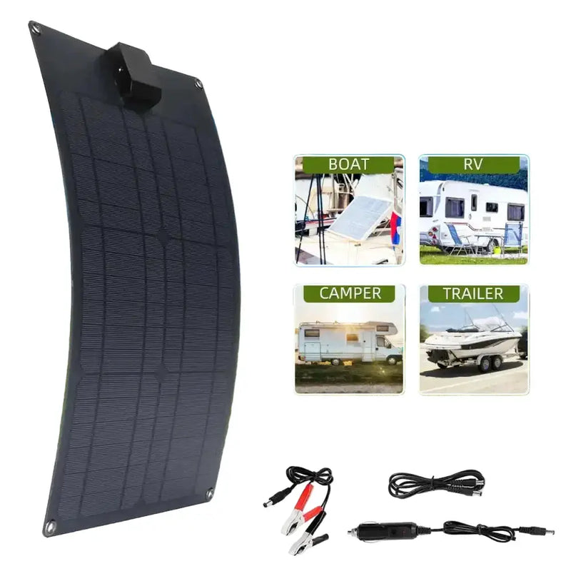 25W Portable Solar Panel Charger with USB & 12V DC Output by Habicare