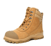 Mead's Supply & Equipment Outfitters limited Safety Footwear Steel Toe Zip Sided Safety Boot With Nubuck Leather High Top Wheat Steel Toe Zip Sided Safety Boot In Nubuck Wheat