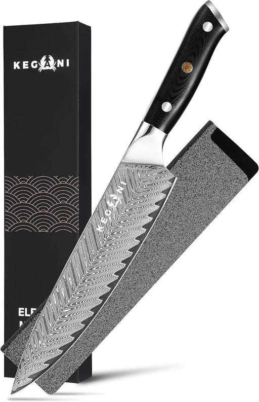 Kegani Meat Cleaver Knife 7 Inch - Damascus 73 Layers AUS-10 Steel Core Butcher Knife - G10 Handle Chinese Knife With Gift Box & Sheath - Chef Knife-Silver Knight Series by China Dropship