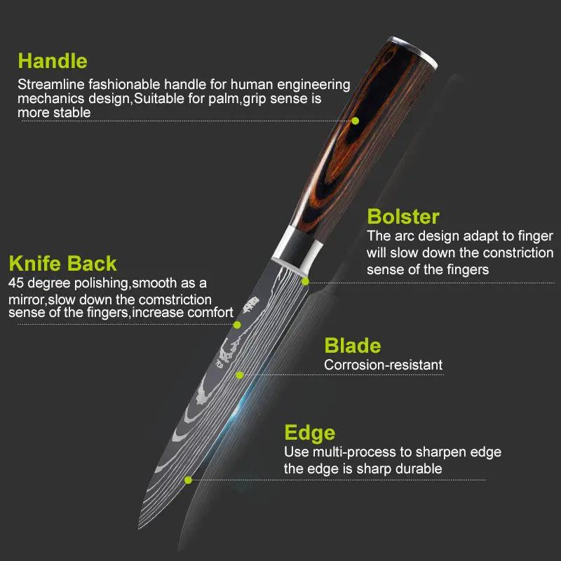 Chef Knives Kitchen Knives Cleaver Slicing Knives 8pcs set by China Dropship
