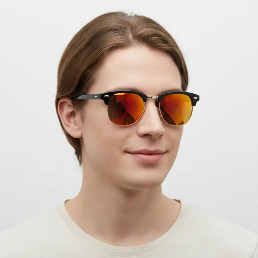 Orange Mirror Lens HD Polarized Lens Sunglasses Anti-Blue Ray Hydrophobic by dealonline.co.nz