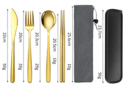 Korean Style Stainless Steel Outdoor Cutlery Set with Storage Box or Bag PJL2011 by ECOTREK