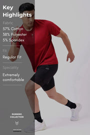 Pulse Running T-shirt Deep Red by Fuaark Nz