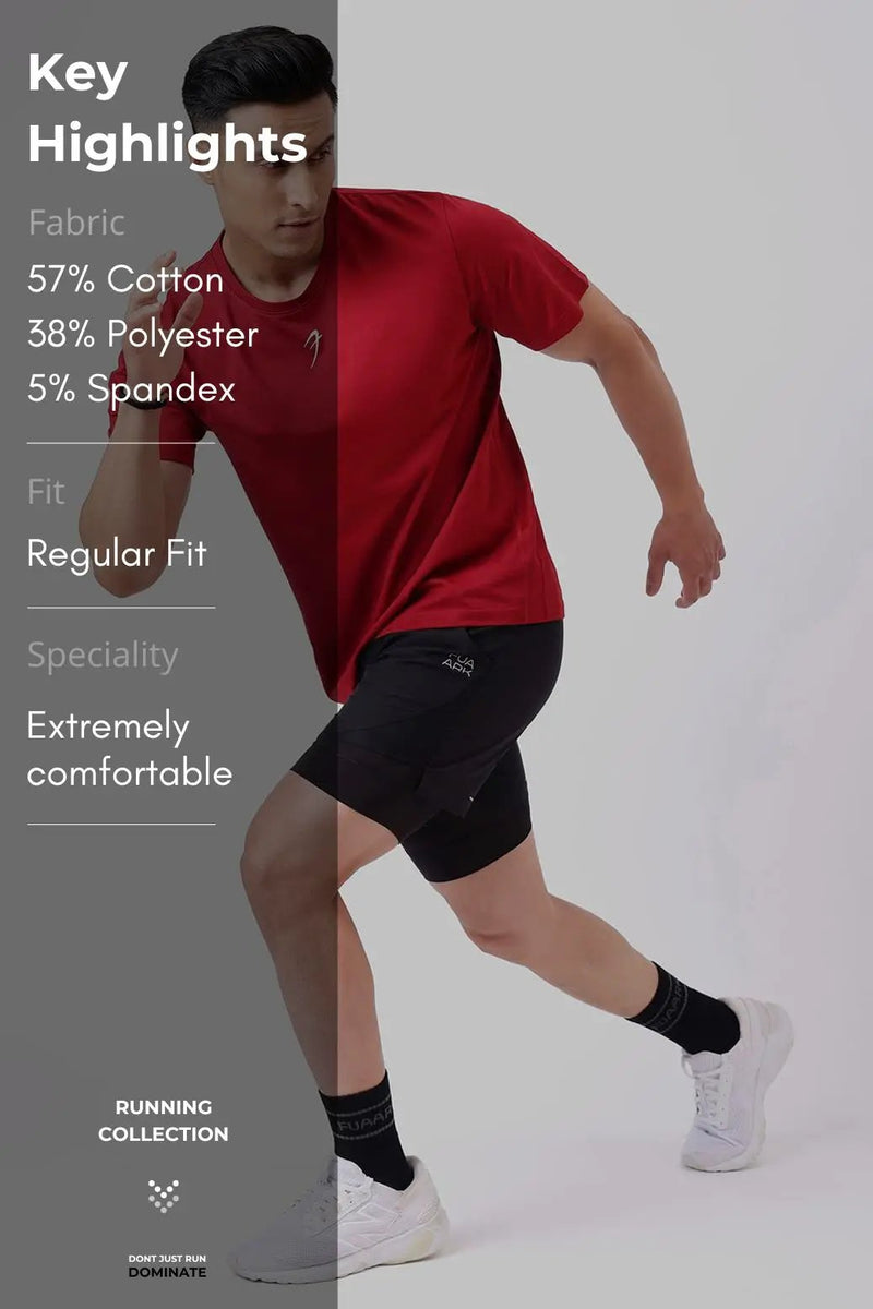 Pulse Running T-shirt Deep Red by Fuaark Nz