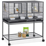 Stackable Wide Bird Cage Divided Breeder Cage by Yaheetech