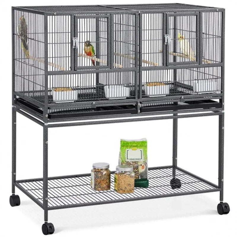 Stackable Wide Bird Cage Divided Breeder Cage by Yaheetech