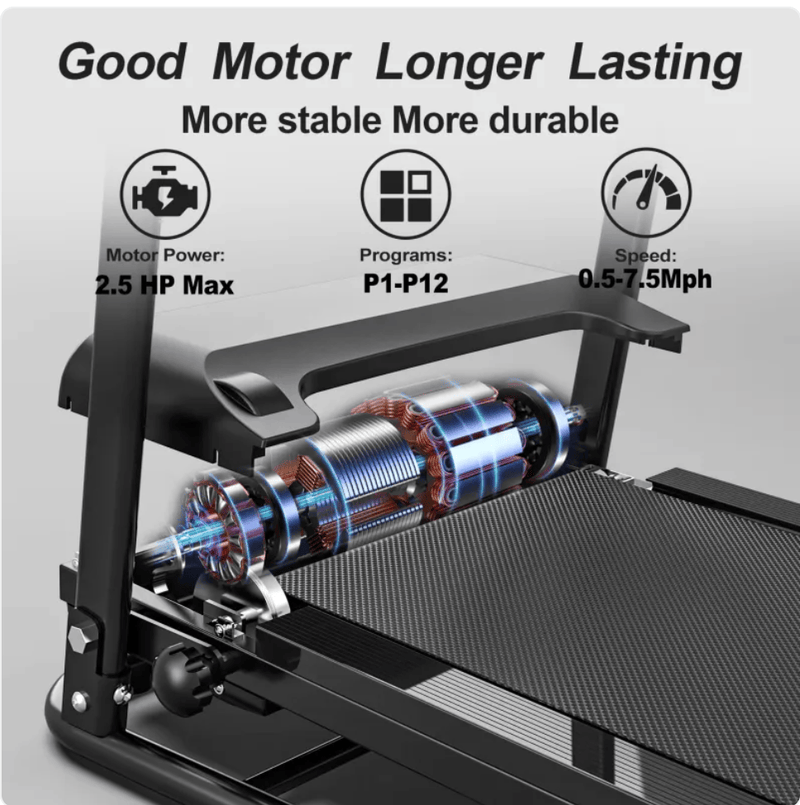 Folding Treadmill with Pulse Sensor by Action Outdoors Limited