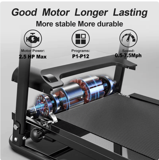 Folding Treadmill with Pulse Sensor by Action Outdoors Limited
