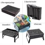 Large black Portable Briefcase-Size Charcoal BBQ Stove Grill - BLACK by dealonline.co.nz