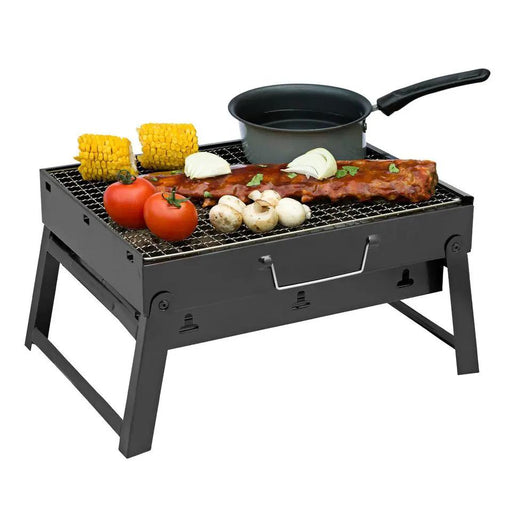Large black Portable Briefcase-Size Charcoal BBQ Stove Grill - BLACK by dealonline.co.nz