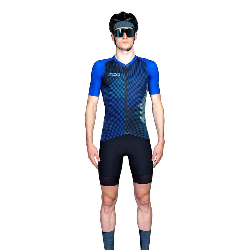 Euro Cycling NZ Clothing Bioracer Spitfire Jersey SS Blue Blitzz Bioracer Spitfire Short Sleeve Cycling Jersey Blue