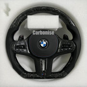 BMW Steering Wheel (Forged Carbon Fiber+Perforated Leather) #27 by CARBONISE