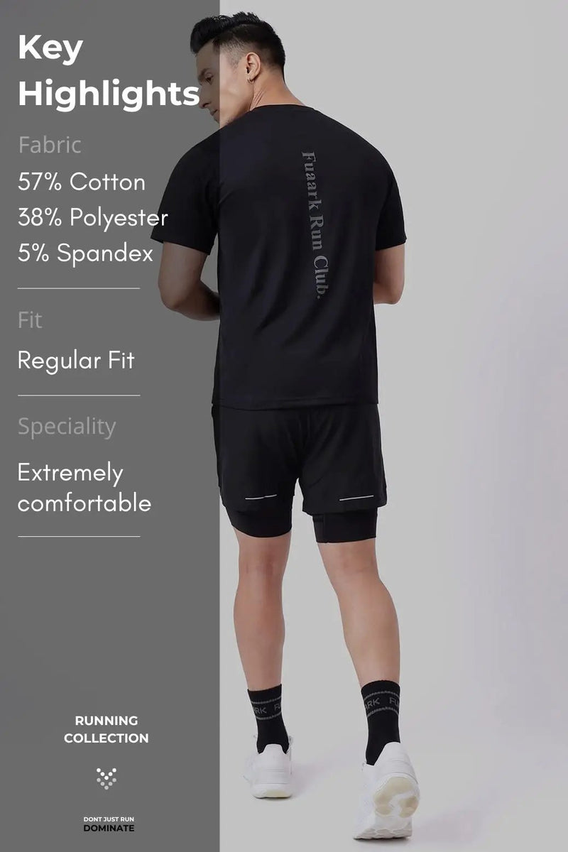 Pulse Running T-shirt Black by Fuaark Nz