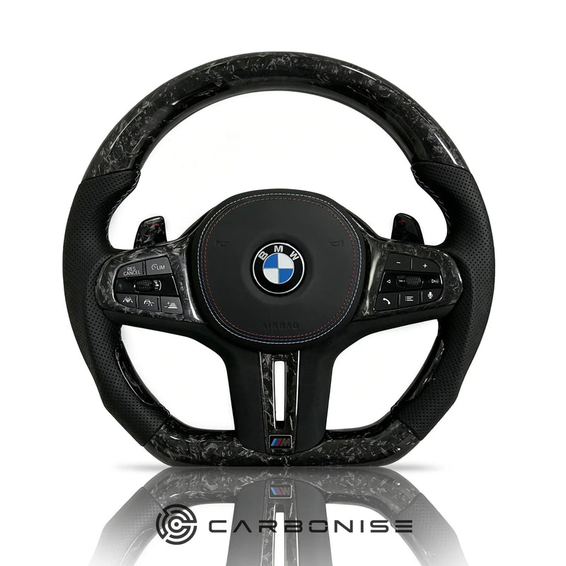 BMW Steering Wheel (Forged Carbon Fiber+Perforated Leather) #27 by CARBONISE
