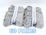 (60 Pairs) Thin Ankle Socks - GREY - M7-11/ W8-12 by dealonline.co.nz