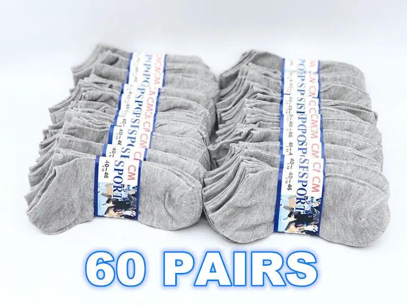 (60 Pairs) Thin Ankle Socks - GREY - M7-11/ W8-12 by dealonline.co.nz