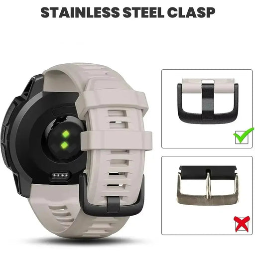 Soft Silicone Strap for the Garmin Instinct 1/2/Solar/Tactical Series (available in 5 colours) by Habicare