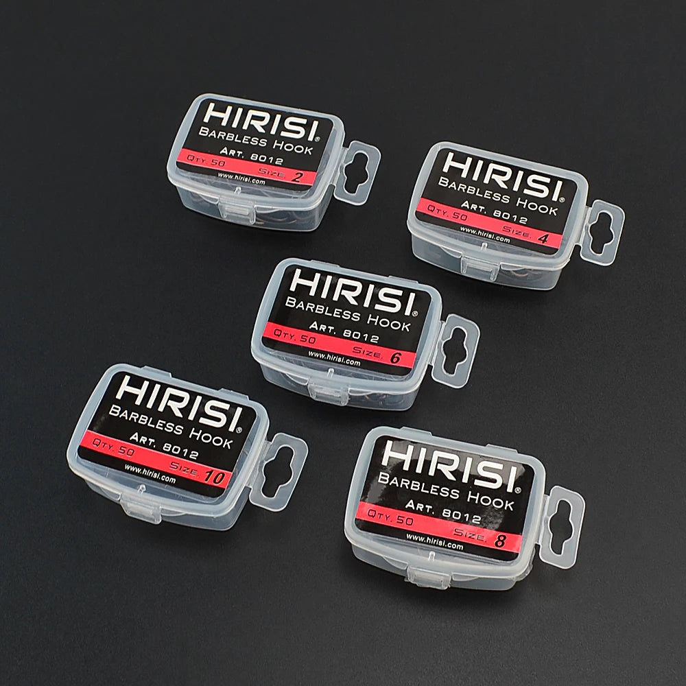 Hirisi 50pcs  Coating High Carbon Stainless Steel Barbless Hooks 8012 Fishing Hook Fishing Tool Accessories - Action Outdoors Kiwi