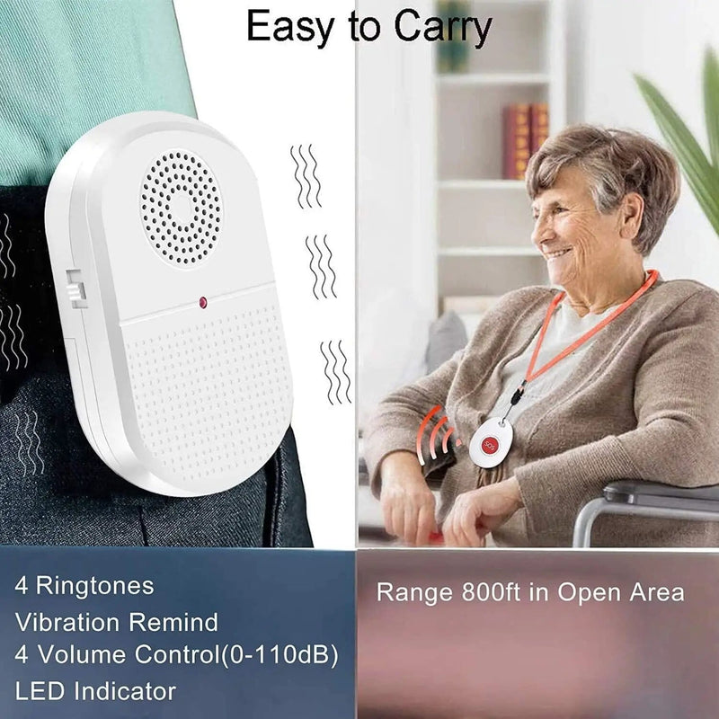 Wireless Caregiver Pager with 2 x SOS Pendant by Deafquip