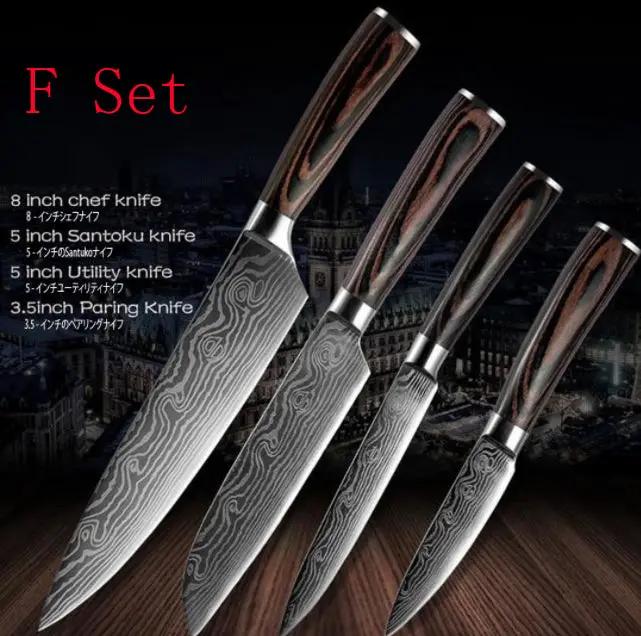 Chef Knives Kitchen Knives Cleaver Slicing Knives F Set by China Dropship