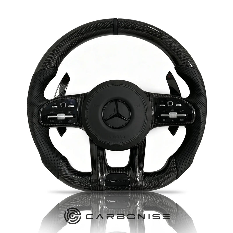 Mercedes-Benz Steering Wheel (Carbon Fiber+Perforated Leather) #29 by CARBONISE
