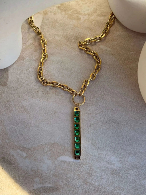 Tāhū Kākāriki Gold Necklace by Tahana Jewellery