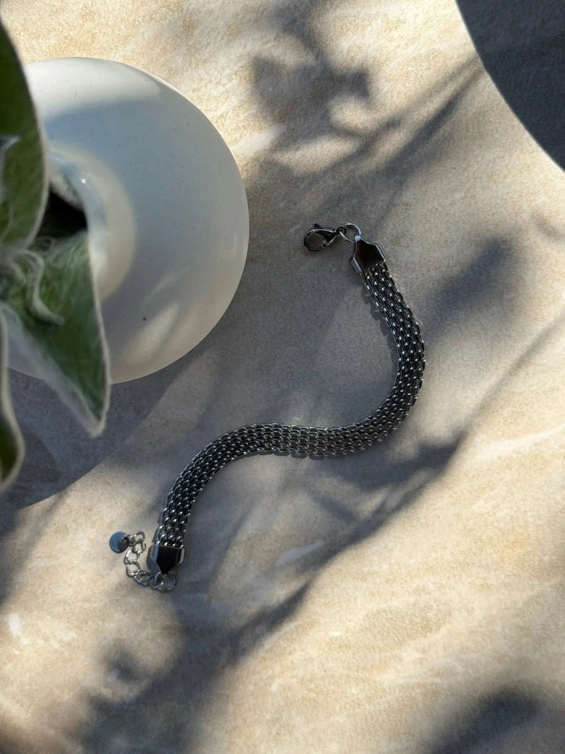 Ataahua Silver Braided Mesh Bracelet by Tahana Jewellery