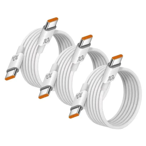USB-C to USB-C Charger Cable - Universal (White) 0.25m (Pack of 3) by 9eight5