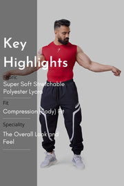 Compression Sleeveless Tank Red by Fuaark Nz
