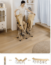 Urban Wave Heavy-Duty 10-Leg Folding Camp Stretcher with Ergonomic Headrest YQ15820 by ECOTREK