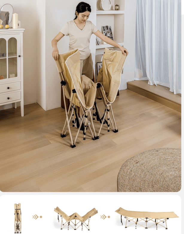Urban Wave Heavy-Duty 10-Leg Folding Camp Stretcher with Ergonomic Headrest YQ15820 by ECOTREK