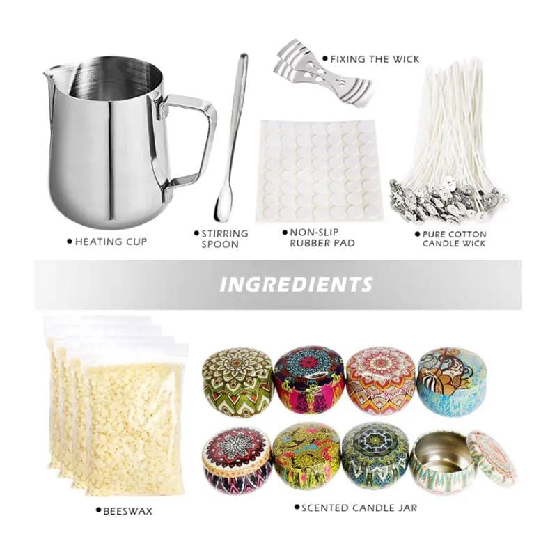 g8buynz g8buynz Candle Making Kit with Beeswax Pretty Candle Tins for DIY Candle Making Candle Making Kit with Beeswax Pretty Candle Tins for DIY Candle Making