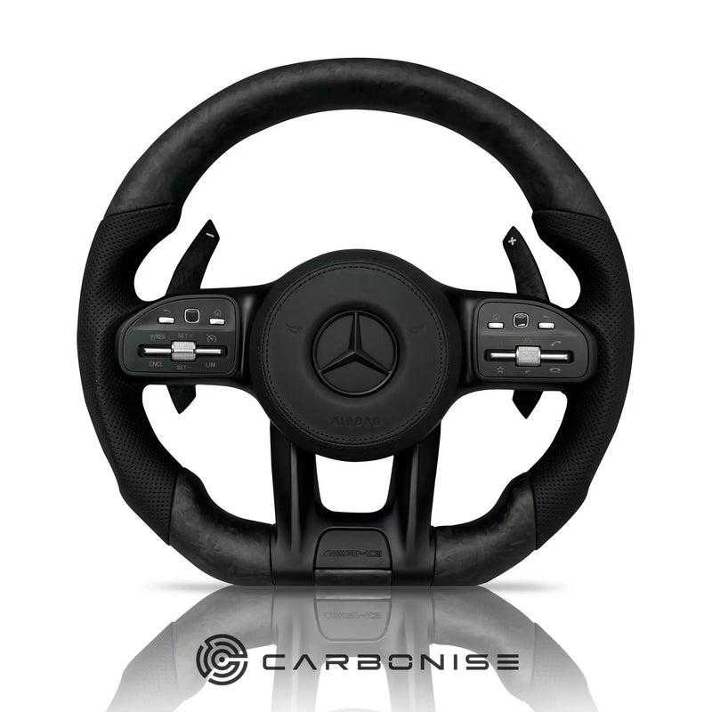 Mercedes-Benz Steering Wheel ( Forged Matte Carbon Fiber+Perforated Leather) #02 by CARBONISE