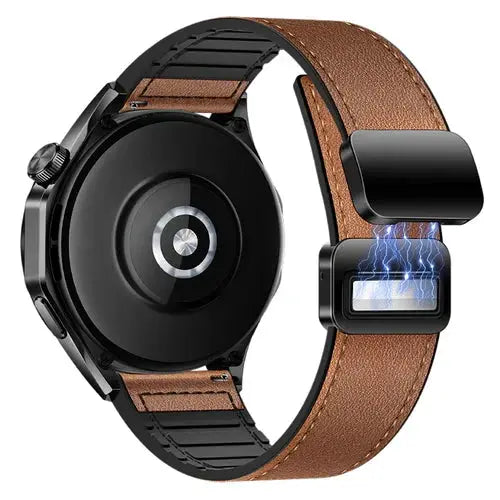 BroDeals Watches Universal Leather Watch Strap with Magnetic Buckle Universal Leather Watch Strap with Magnetic Buckle