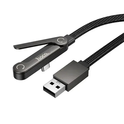 Nylon Braided Zinc Alloy Charging Cable with Metallic Kick Stand USB A to USB C by BroDeals